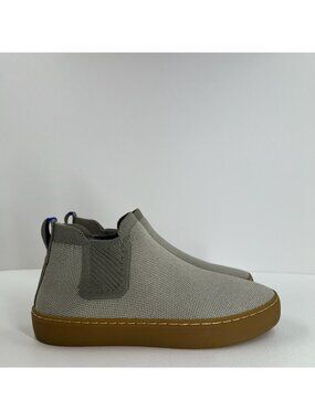 Rothy's Chelsea Knit Ankle Boots Womens 6.5 Washable Gum Sole Slip On Sage Green